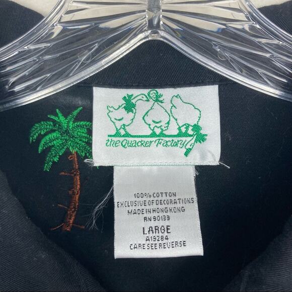 Quacker Factory Zebra Giraffe Monkey Embroidered Full Zip Sz L - Picture 4 of 5